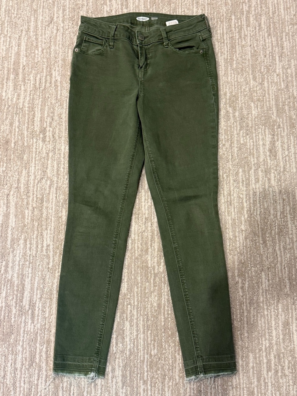 Old Navy Army Green Rock Star Super Skinny Jegging Jeans Sz 2 Petite